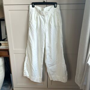 🤍 Gap Size 12 White Linen wide leg pants